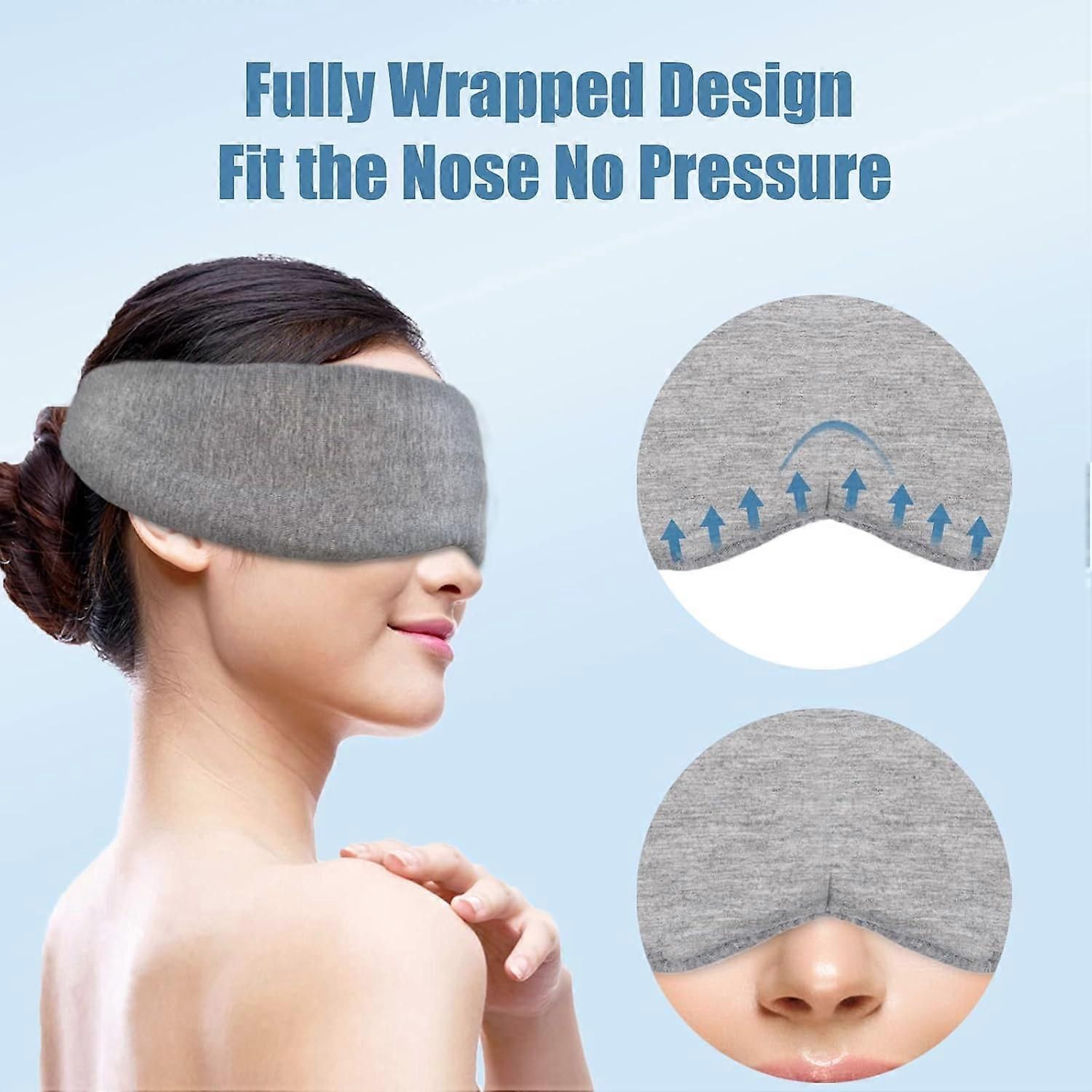 Super Soft Cotton Sleep Mask - Breathable, Adjustable, with Earplugs & Travel Pouch - Image 4