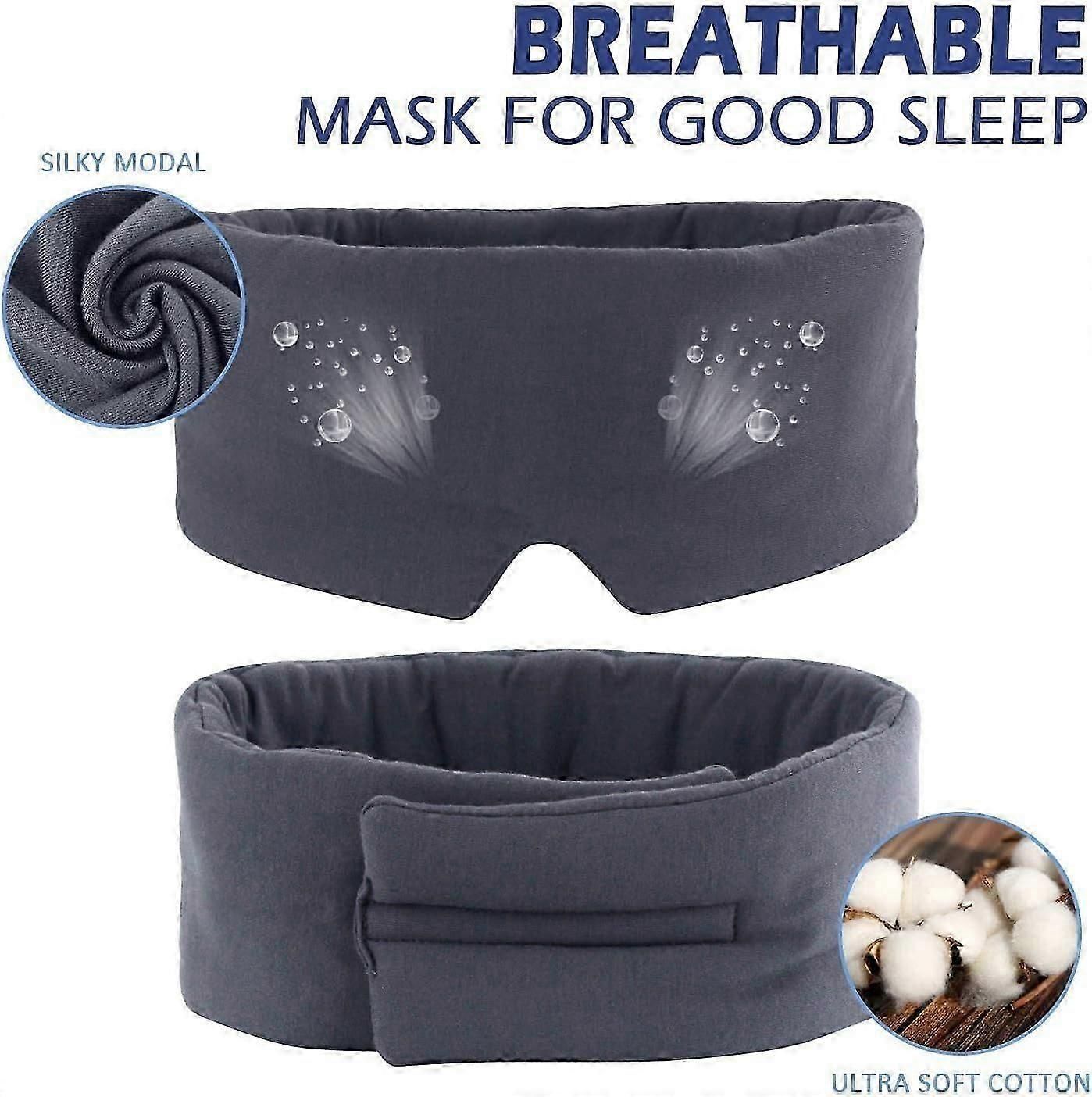 Modal Blackout Sleeping Mask - Super Soft, Adjustable Strap, for Men & Women - Image 2