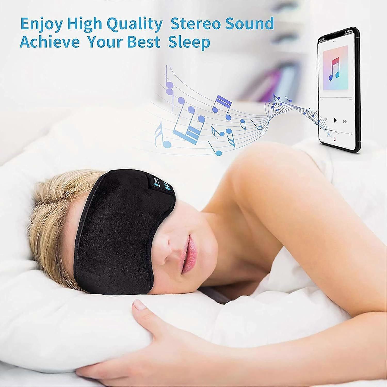 Bluetooth 5.0 Sleep Mask - Wireless Headphones, Blackout, Soft Fabric - Image 5