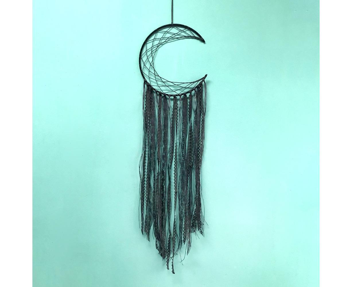 Hollow Round Moon Shape Tassel Dream Catcher Hanging Pendant Home Bedroom Decor- B - Image 3
