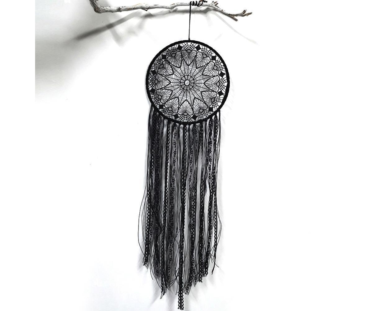 Hollow Round Moon Shape Tassel Dream Catcher Hanging Pendant Home Bedroom Decor- B - Image 4