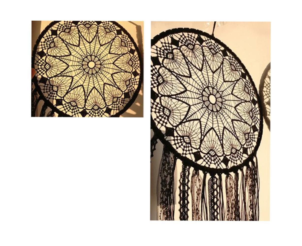 Hollow Round Moon Shape Tassel Dream Catcher Hanging Pendant Home Bedroom Decor- B - Image 6