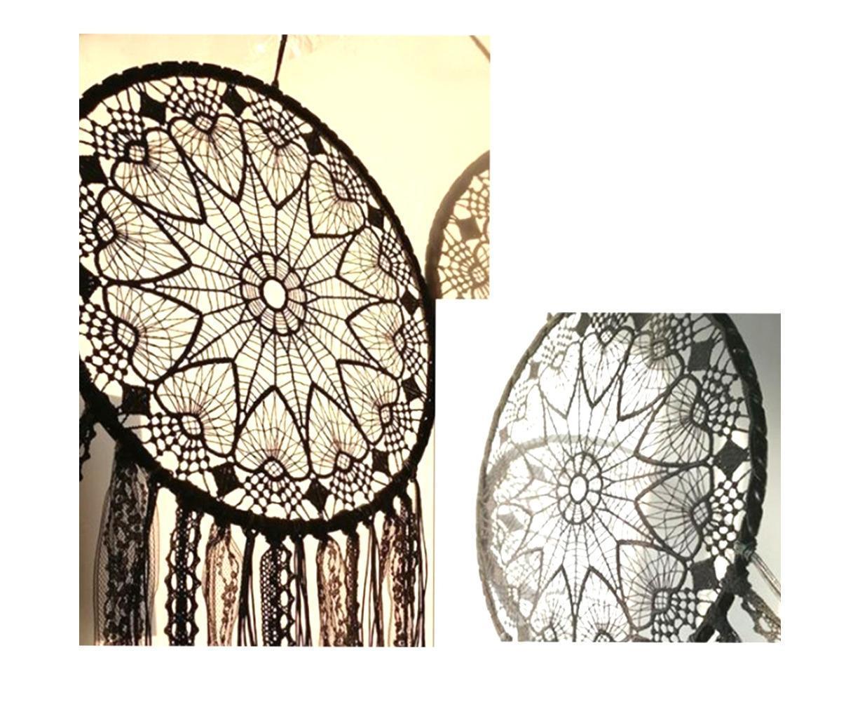 Hollow Round Moon Shape Tassel Dream Catcher Hanging Pendant Home Bedroom Decor- B - Image 7