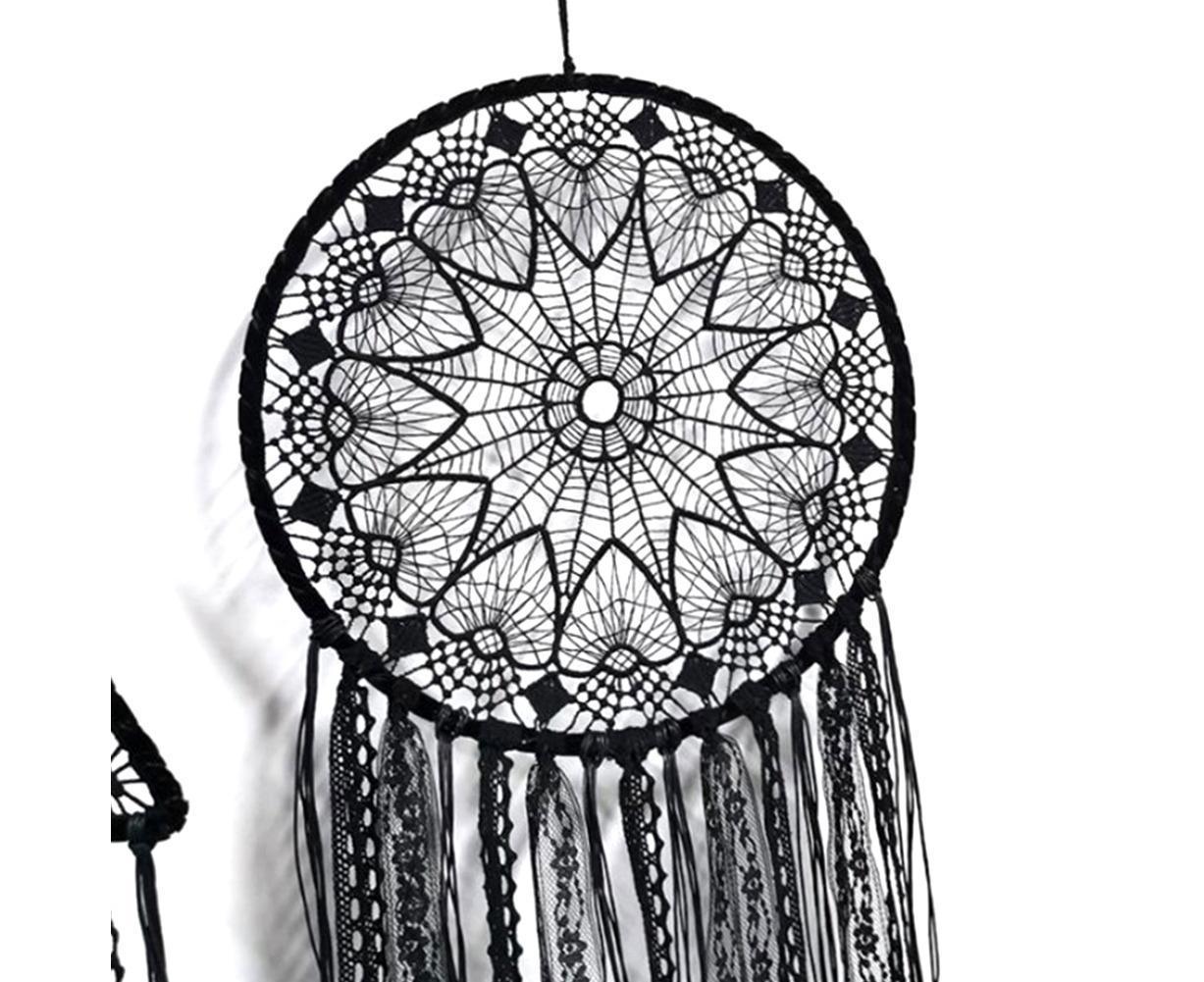 Hollow Round Moon Shape Tassel Dream Catcher Hanging Pendant Home Bedroom Decor- B - Image 8