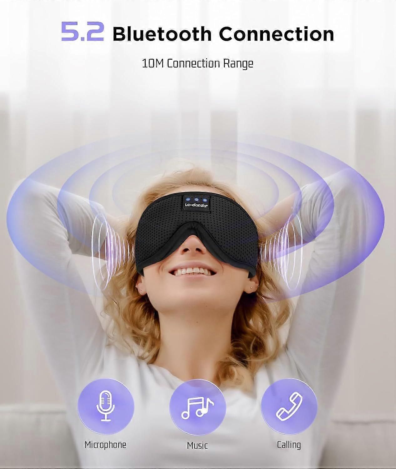3D Sleep Mask with Bluetooth Headphones - Wireless 5.4, 13H Playtime, Light Blocking - Image 4