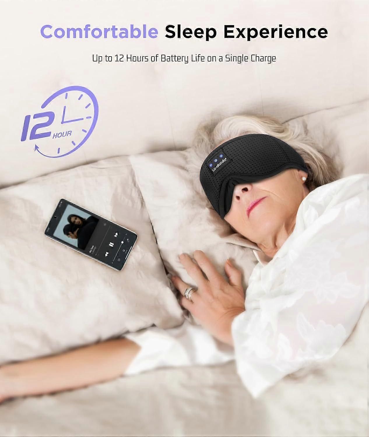 3D Sleep Mask with Bluetooth Headphones - Wireless 5.4, 13H Playtime, Light Blocking - Image 5