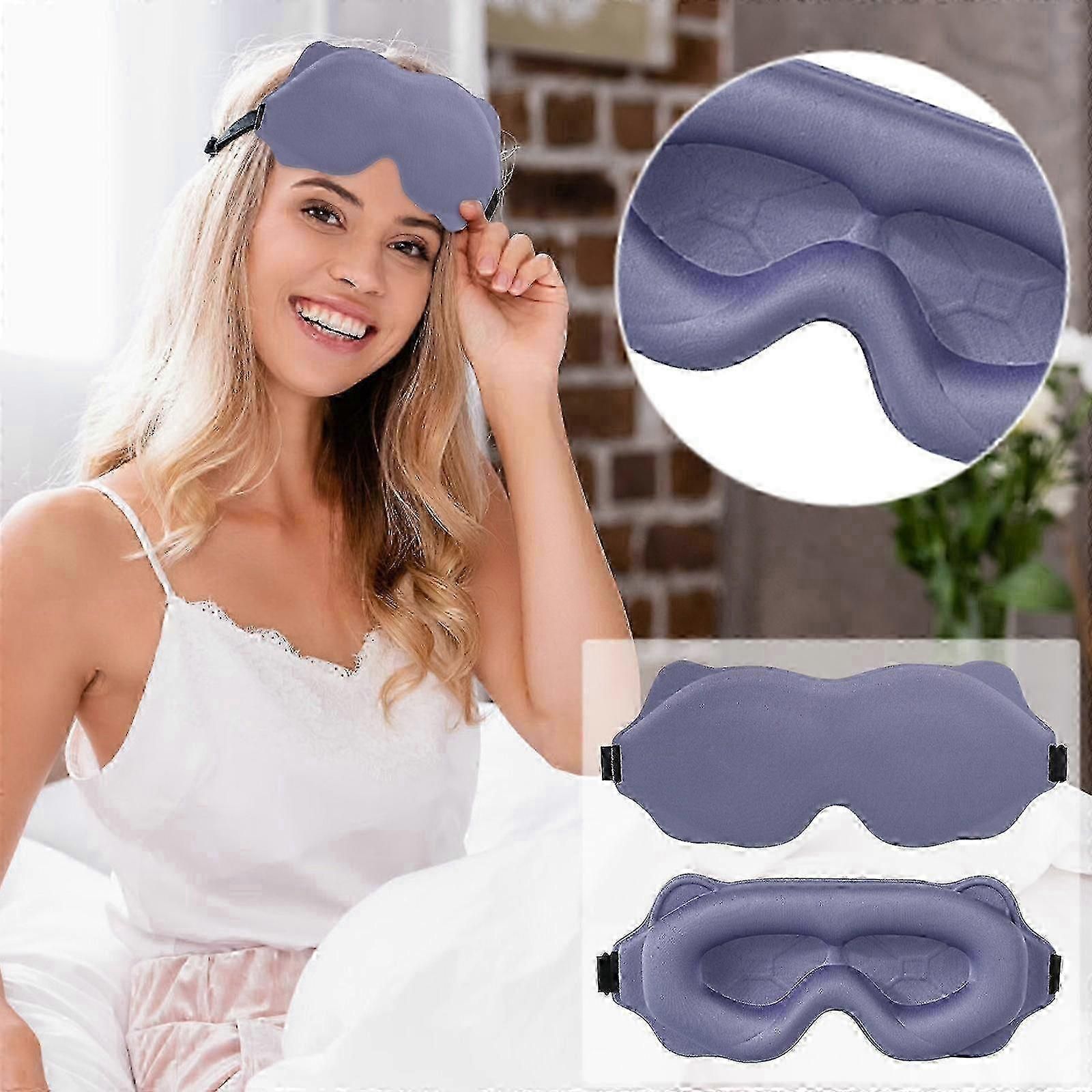 Washable Sleep Mask for Side Sleeping - Adjustable Strap, Breathable, Travel - Image 2