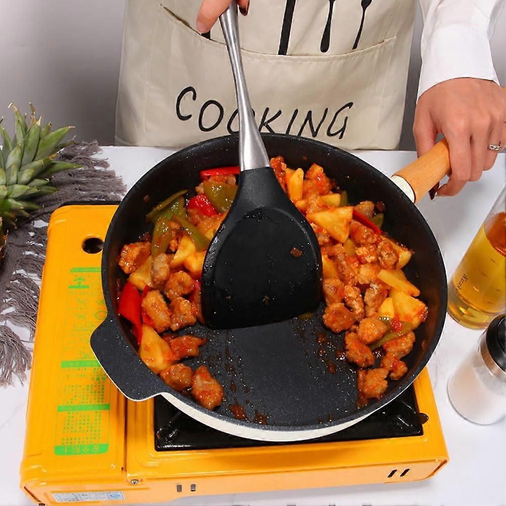 Reusable Kitchen Utensil Set - Non-Stick, Black, Stainless Steel & Silicone - Image 5