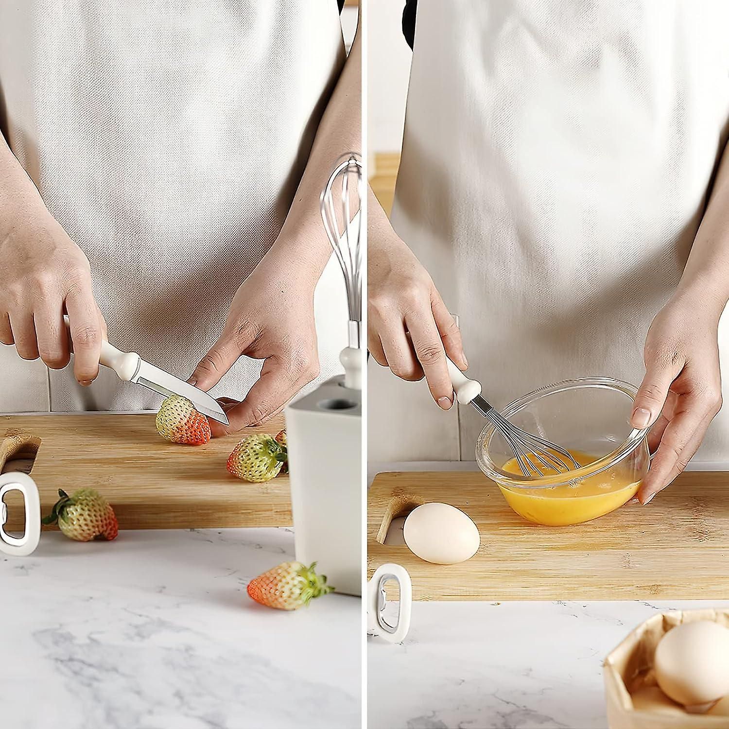 5-Piece Kitchen Gadget Set - Stainless Steel with Wooden Handles, Storage Box - Image 4