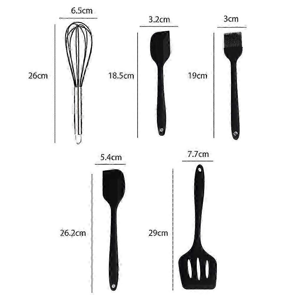 Silicone Kitchen Utensil Set - Non-Stick, Heat Resistant, 5-Piece - Image 3