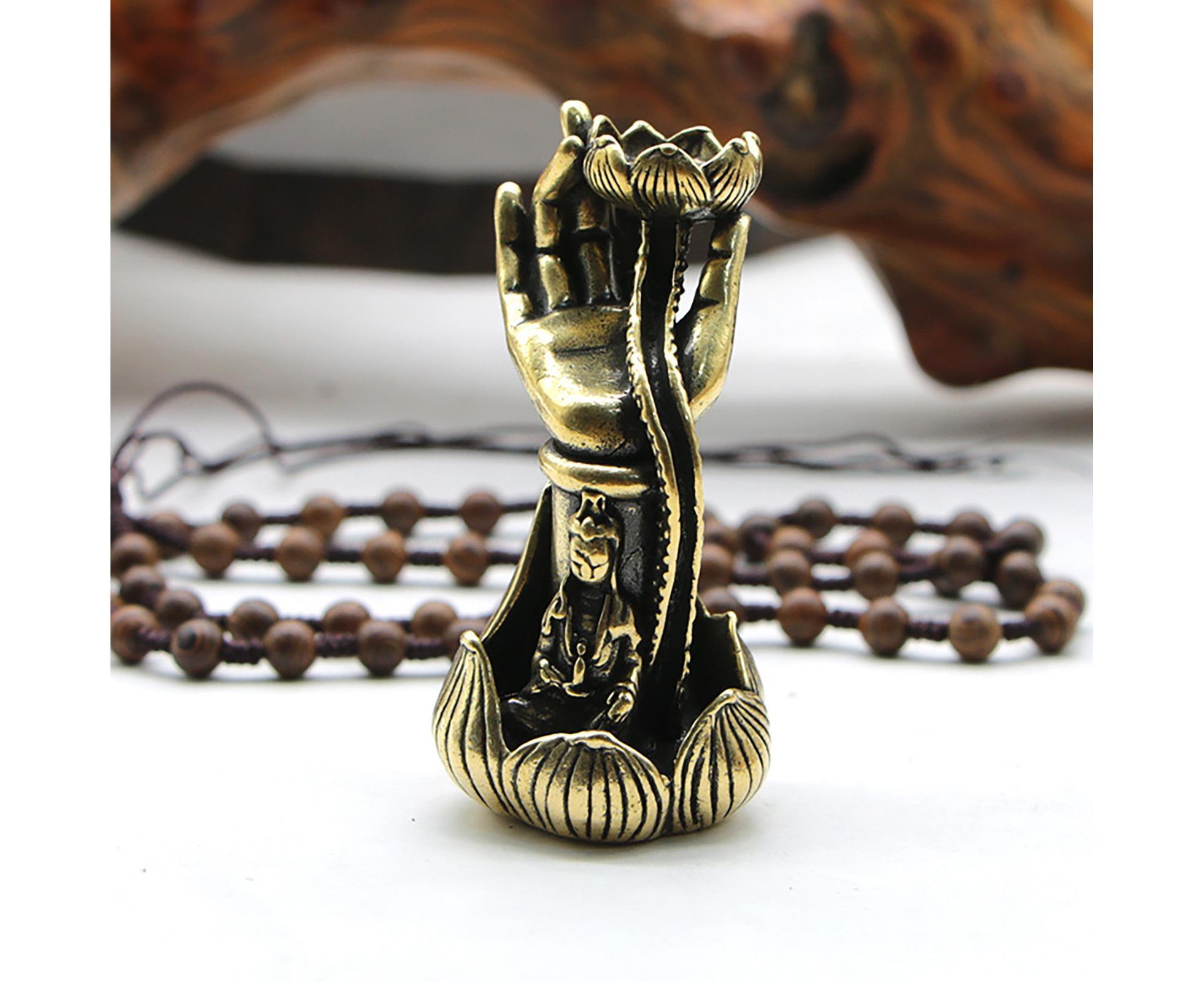 Lotus Shape Backflow Incense Burner Non-fading Brass Traditional Censer Burner for Table- L - Image 3