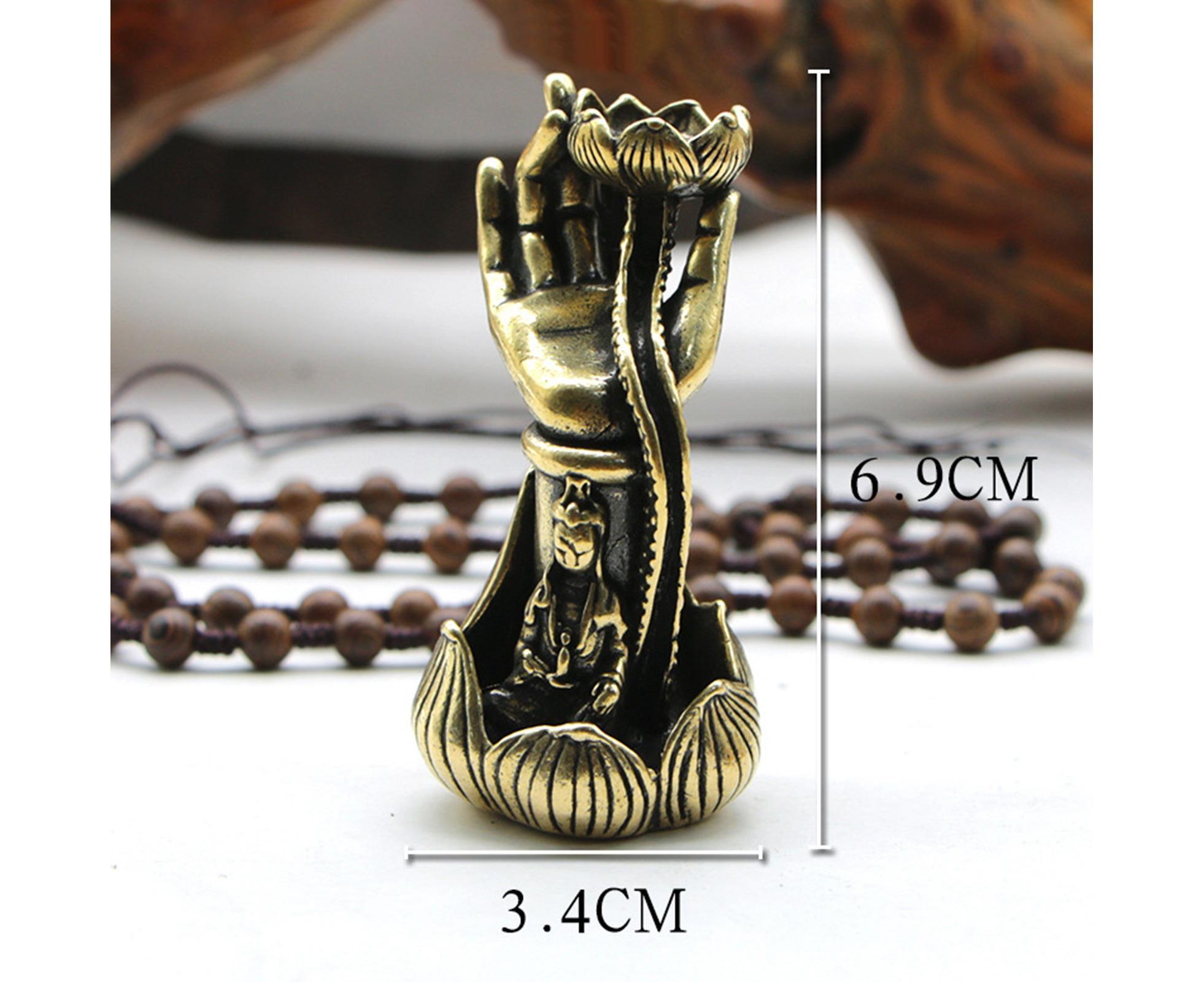 Lotus Shape Backflow Incense Burner Non-fading Brass Traditional Censer Burner for Table- L - Image 4