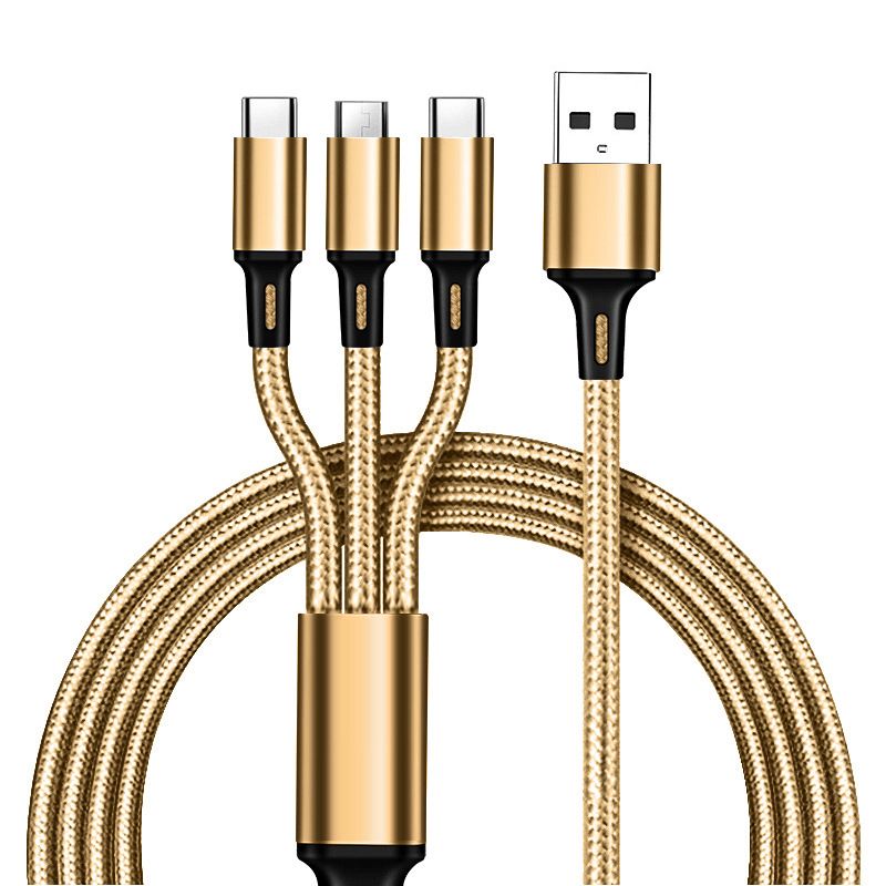 3-in-1 Multi USB Charger Cable for Micro USB Type C and Apple Devices - Image 1