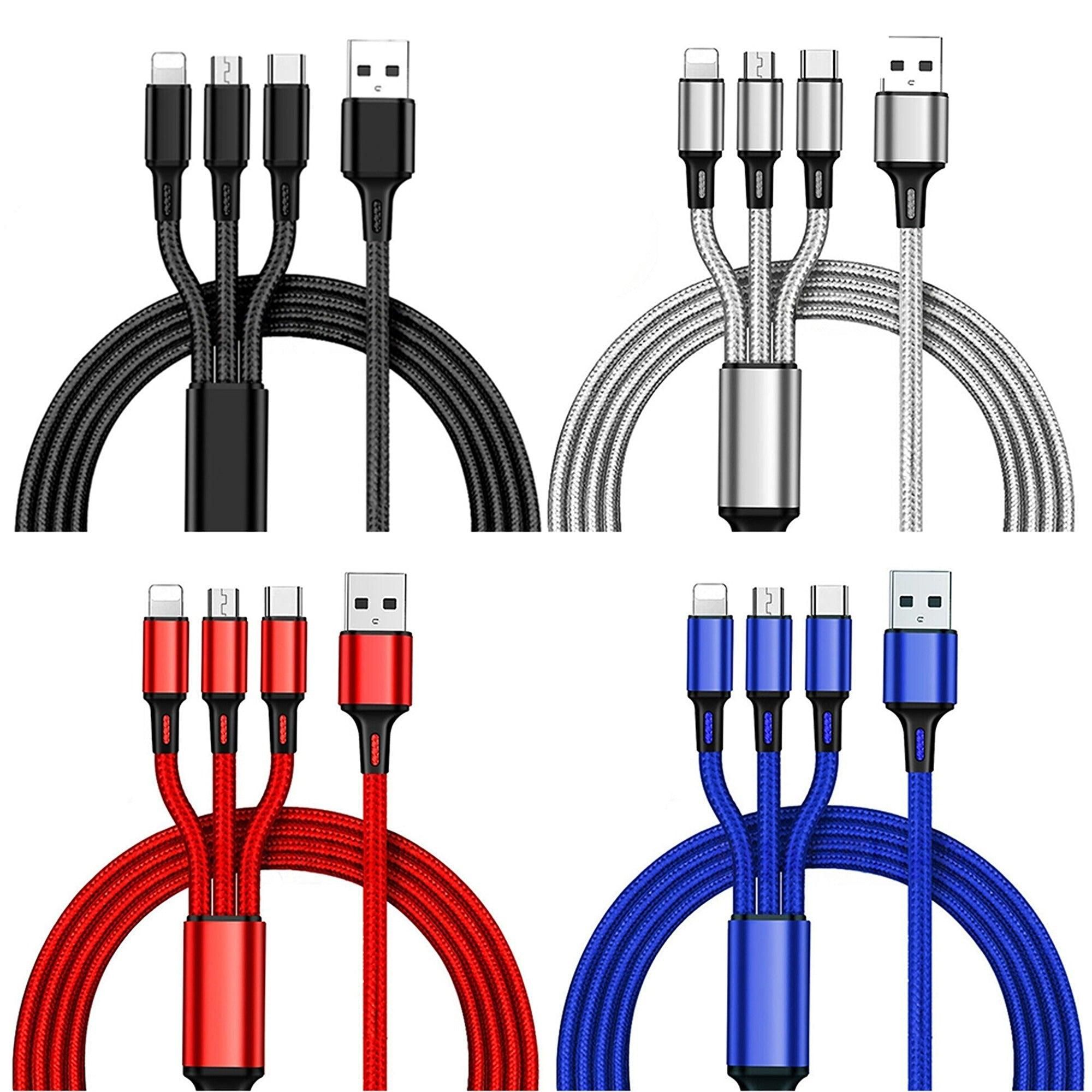 3-in-1 Multi USB Charger Cable for Micro USB Type C and Apple Devices - Image 2