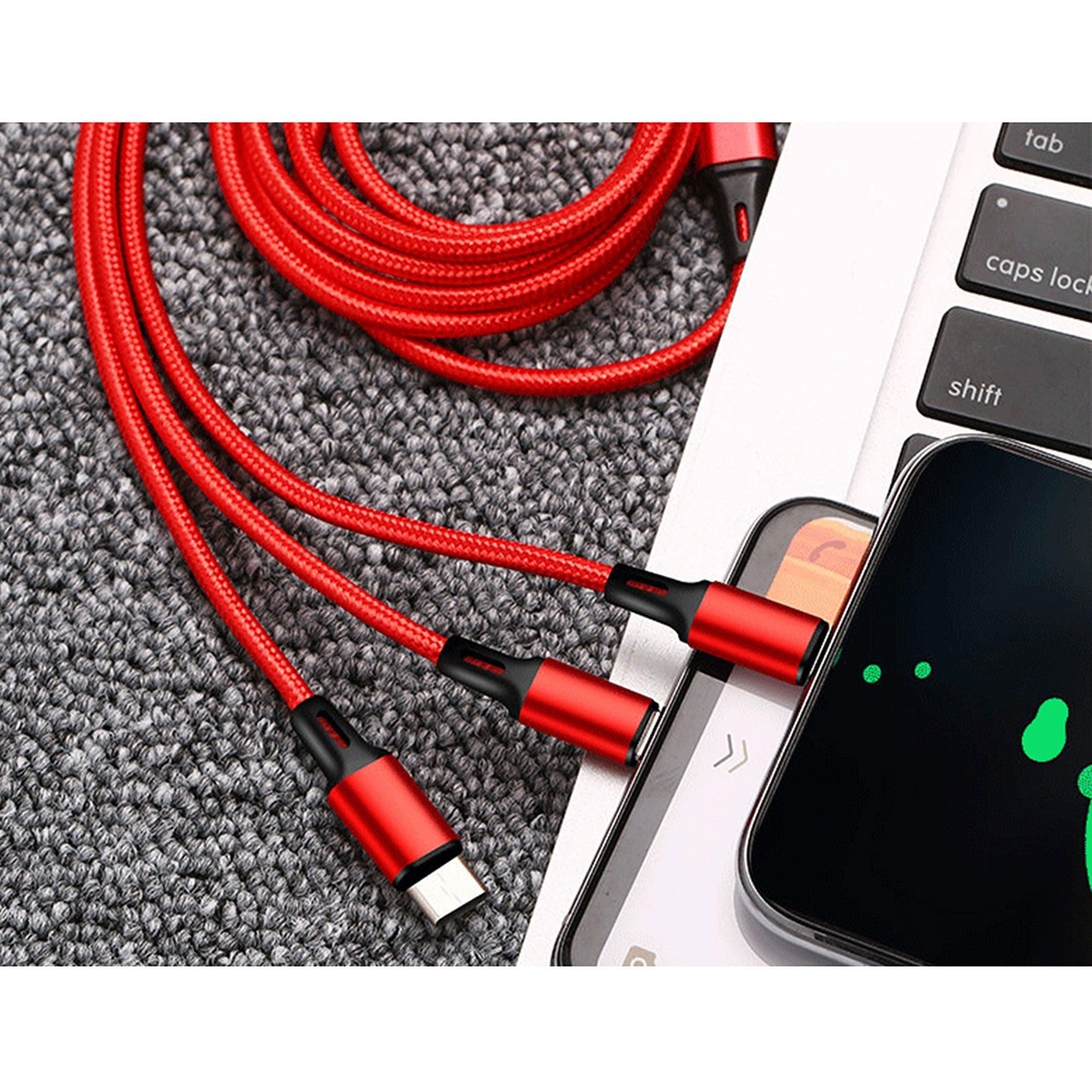3-in-1 Multi USB Charger Cable for Micro USB Type C and Apple Devices - Image 8