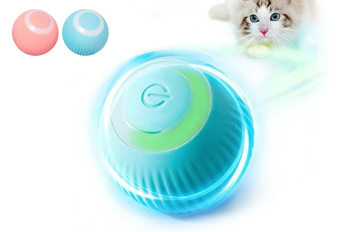 2PCS Interactive Smart Cat Toy Automatic Rolling Cat Ball Self-Moving Kitten Toys - Image 1