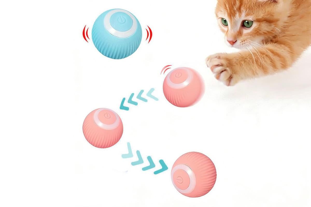 2PCS Interactive Smart Cat Toy Automatic Rolling Cat Ball Self-Moving Kitten Toys - Image 2