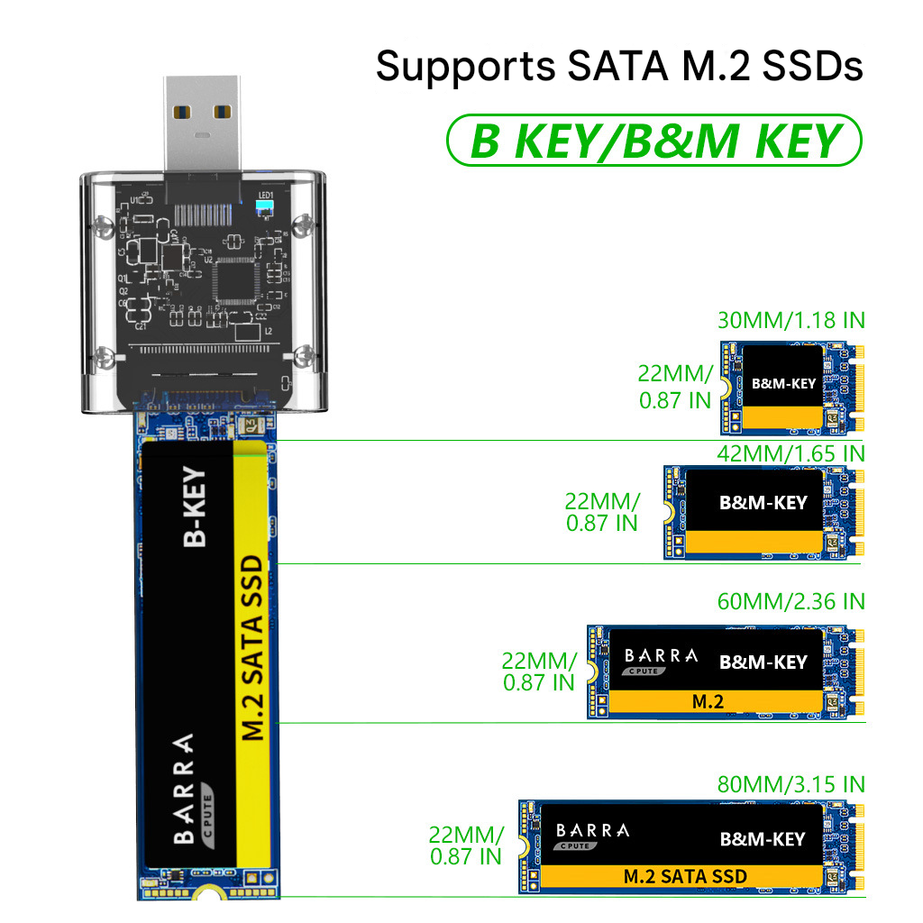SSD Disk Box M2 To USB 3.0 SSD Adapter M2 SSD CASE SATA Chassis For - Image 5