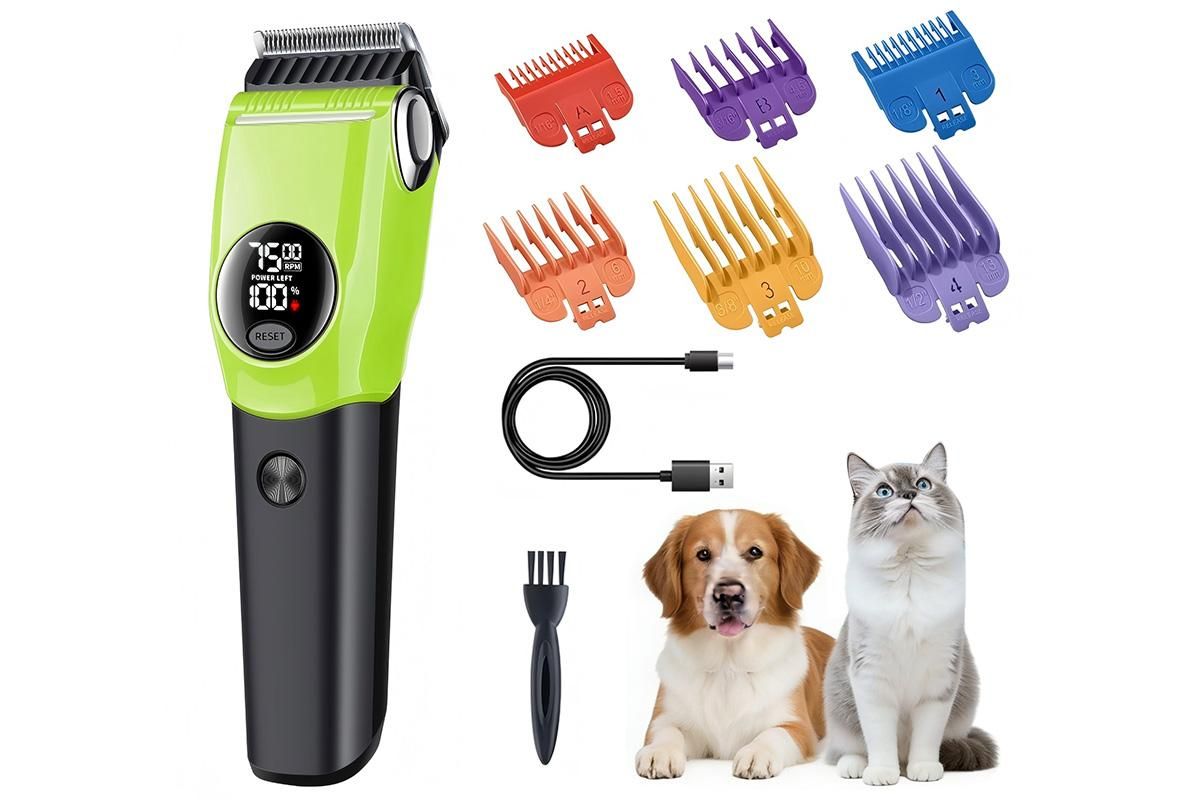 Dog Clipper Low Noise Dog Grooming Kit Rechargeable 3-Speed With LCD Display for Dogs Cats Pets - Image 1