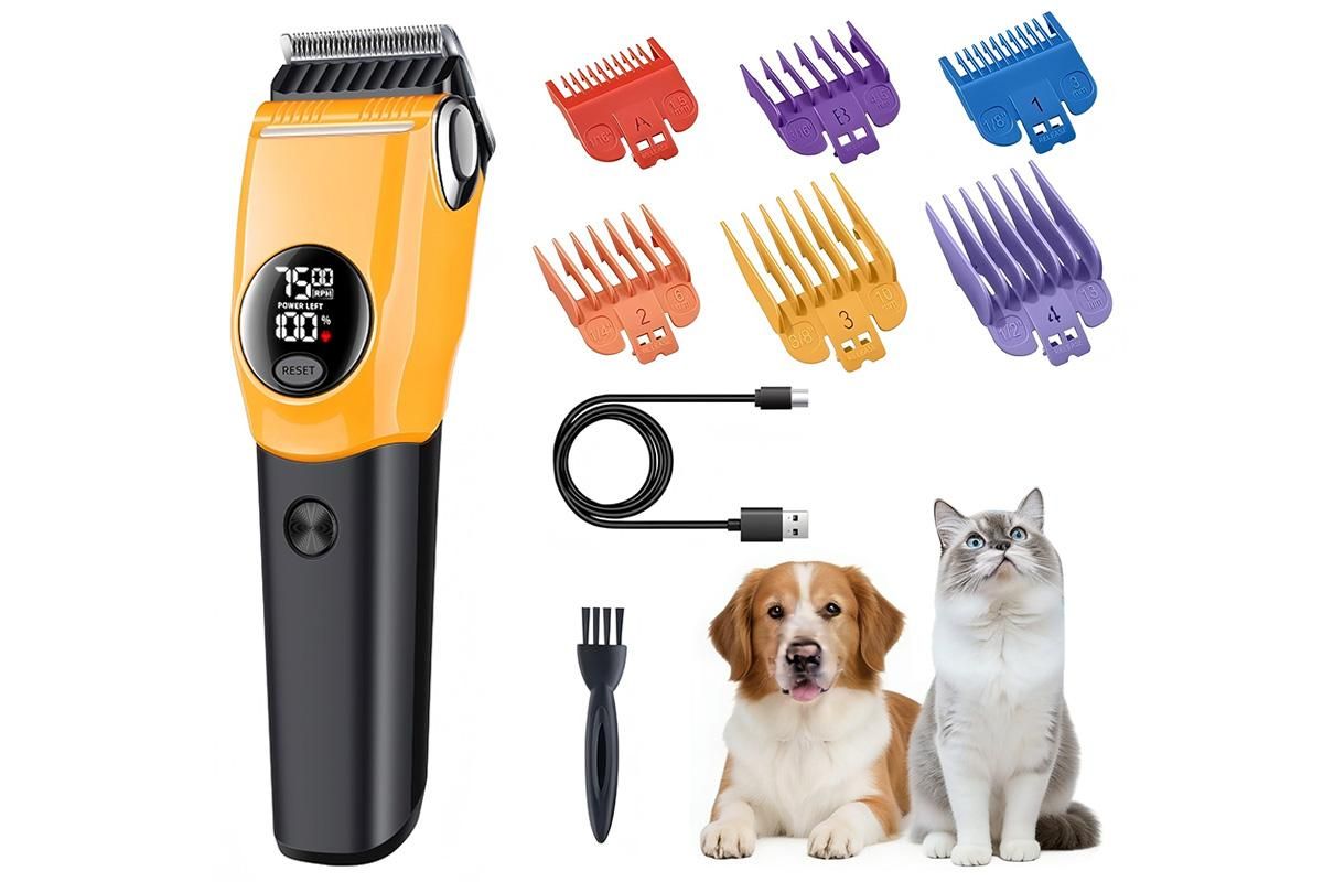 Dog Clipper Low Noise Dog Grooming Kit Rechargeable 3-Speed With LCD Display for Dogs Cats Pets - Image 1