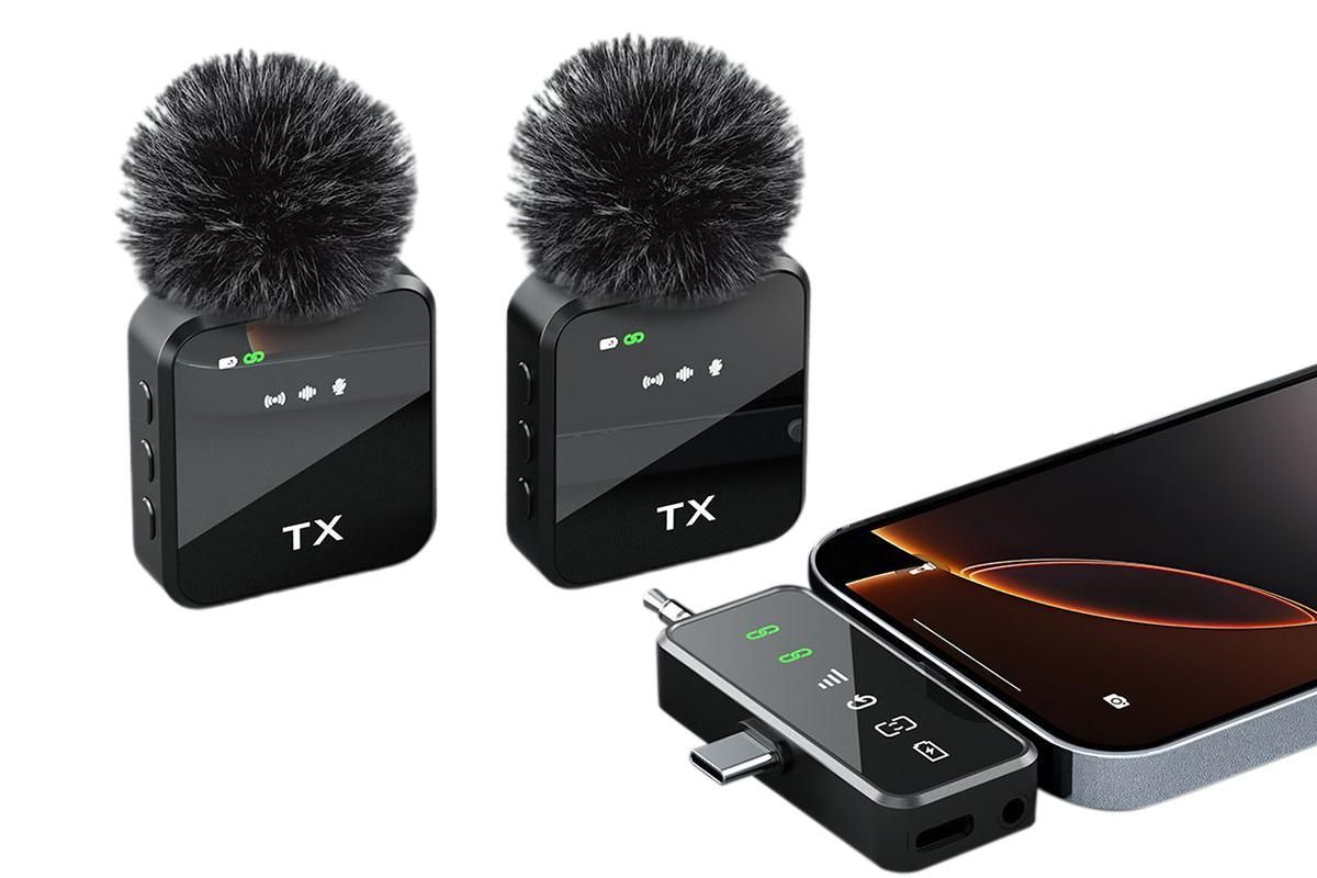 3 in 1 Microphone for iPhone/Android/Camera Mini Microphone ireless Lavalier Microphone for Record Interview Vlogs YouTube Tiktok - Image 1