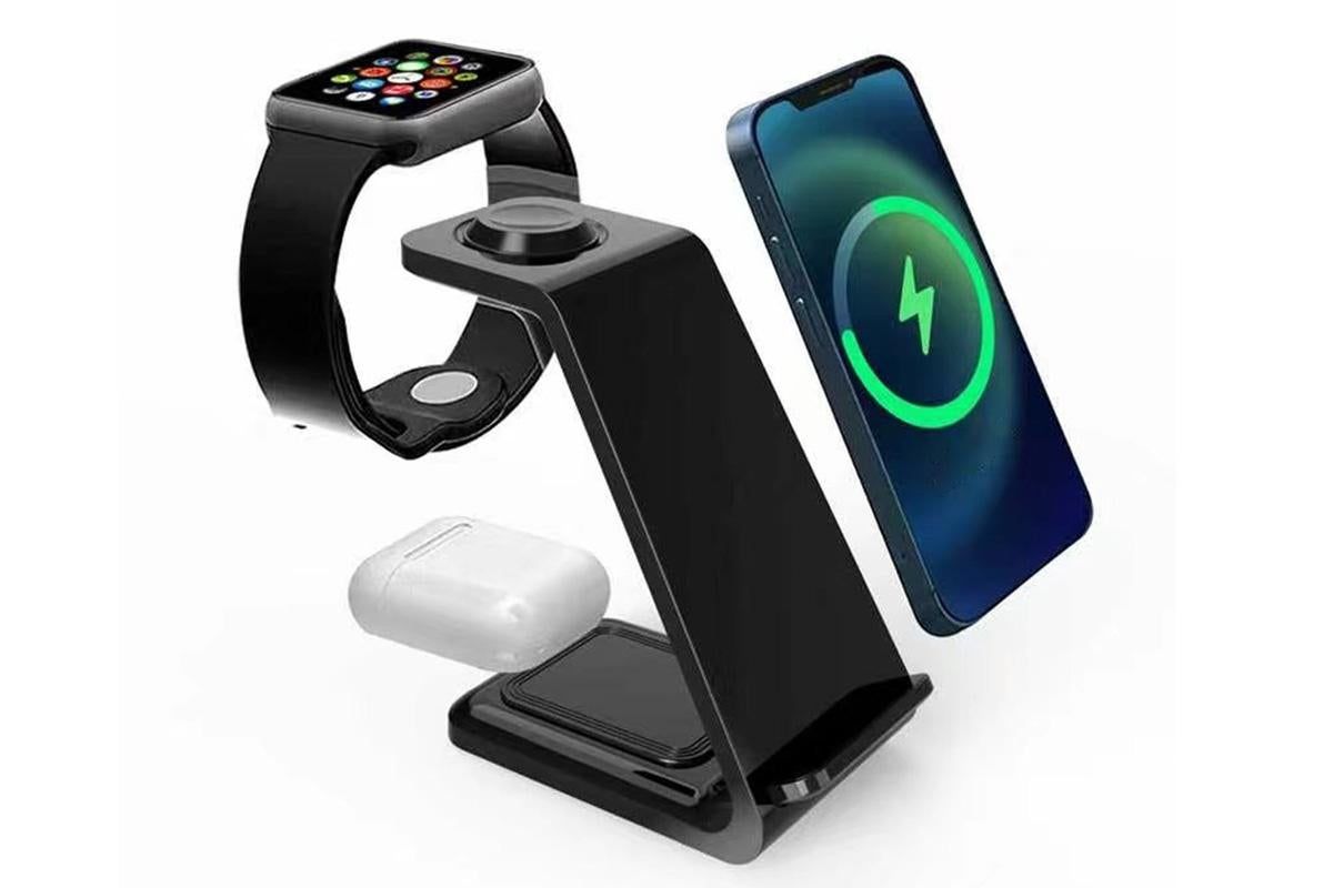 3 in 1 Wireless Charger Dock Charging Station for Apple Watch iPhone Apple AirPods - Image 1