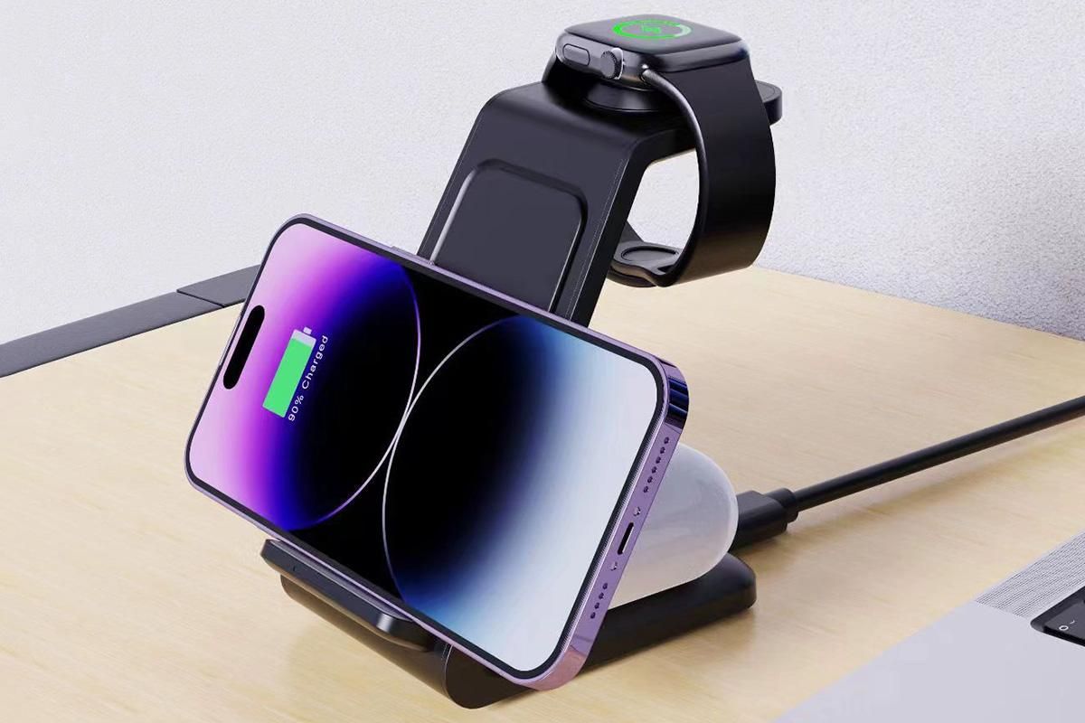 3 in 1 Wireless Charger Dock Charging Station for Apple Watch iPhone Apple AirPods - Image 2