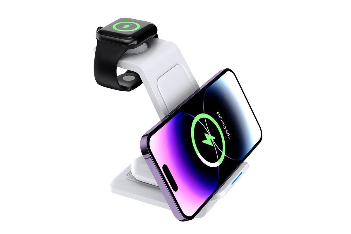 3 in 1 Wireless Charger Dock Charging Station for Apple Watch iPhone Apple AirPods - Image 1