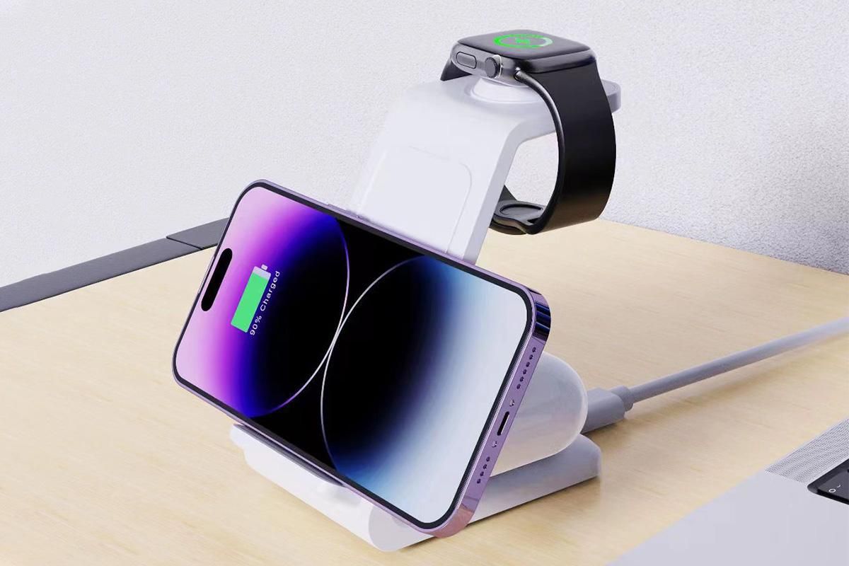 3 in 1 Wireless Charger Dock Charging Station for Apple Watch iPhone Apple AirPods - Image 3