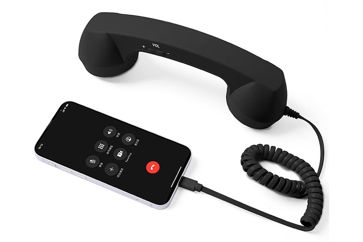 1M Retro Wired Handheld Telephone Handset with Microphone Type C Plug for Smartphones PC - Image 1