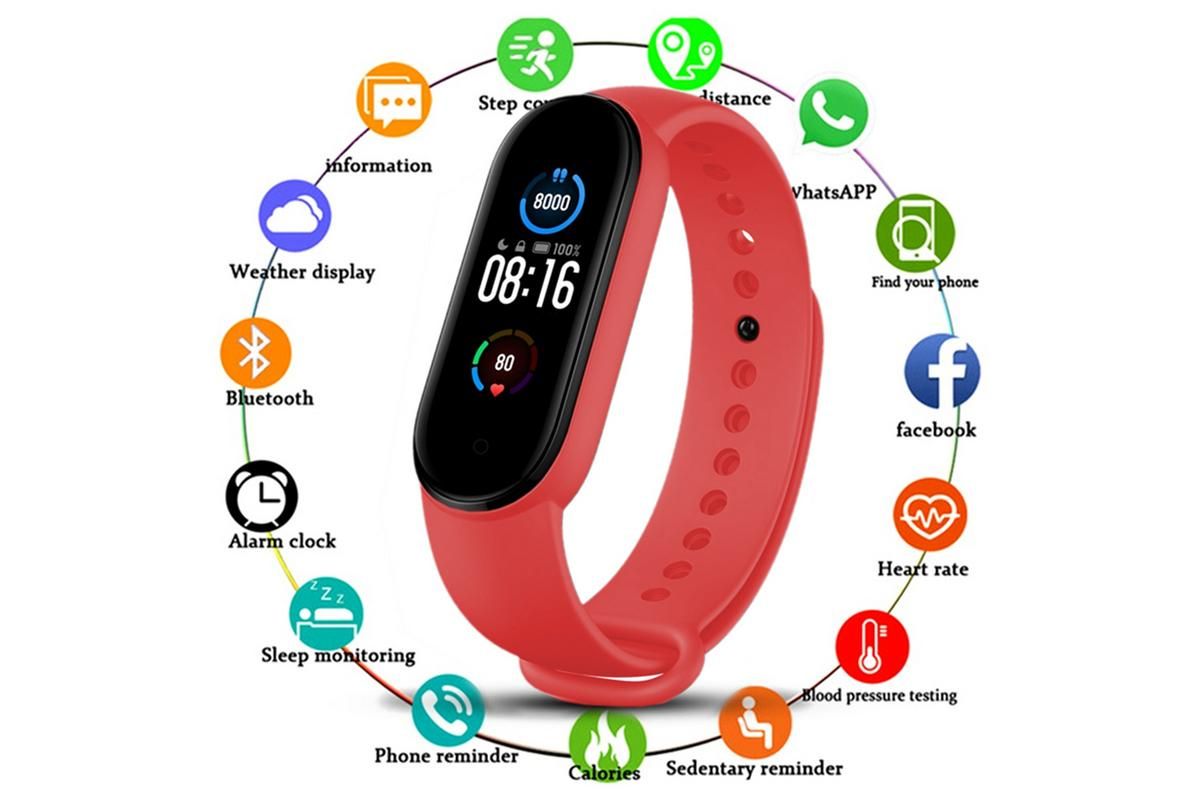 Bluetooth Smart Fitness Bracelet Heart Rate Monitor Watch Wristband Fitness Tracker Health Tracker with Sleep Tracker for Women Men - Image 2