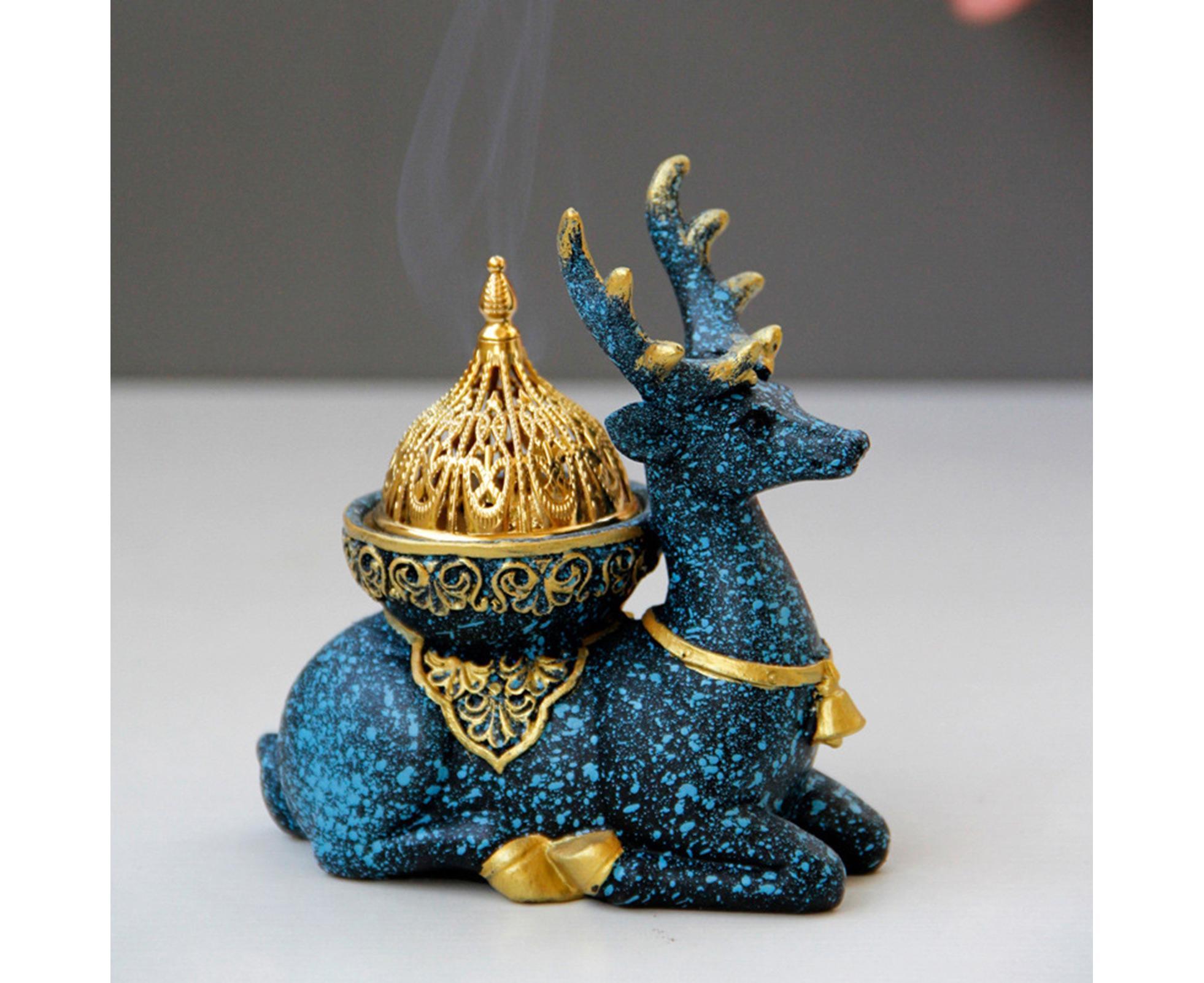 Marble Reindeer Incense Holder-Dark Blue - Image 4