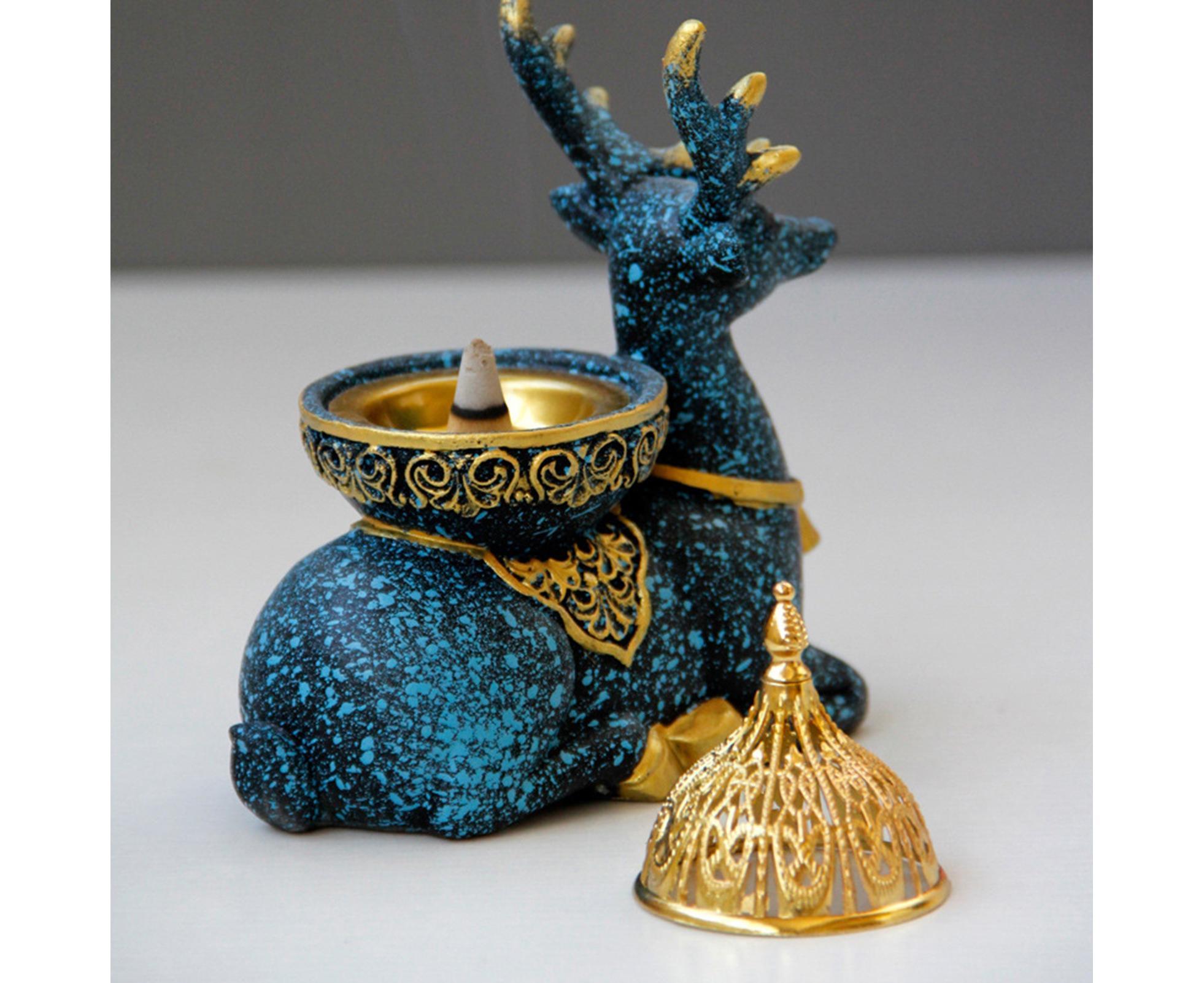 Marble Reindeer Incense Holder-Dark Blue - Image 5