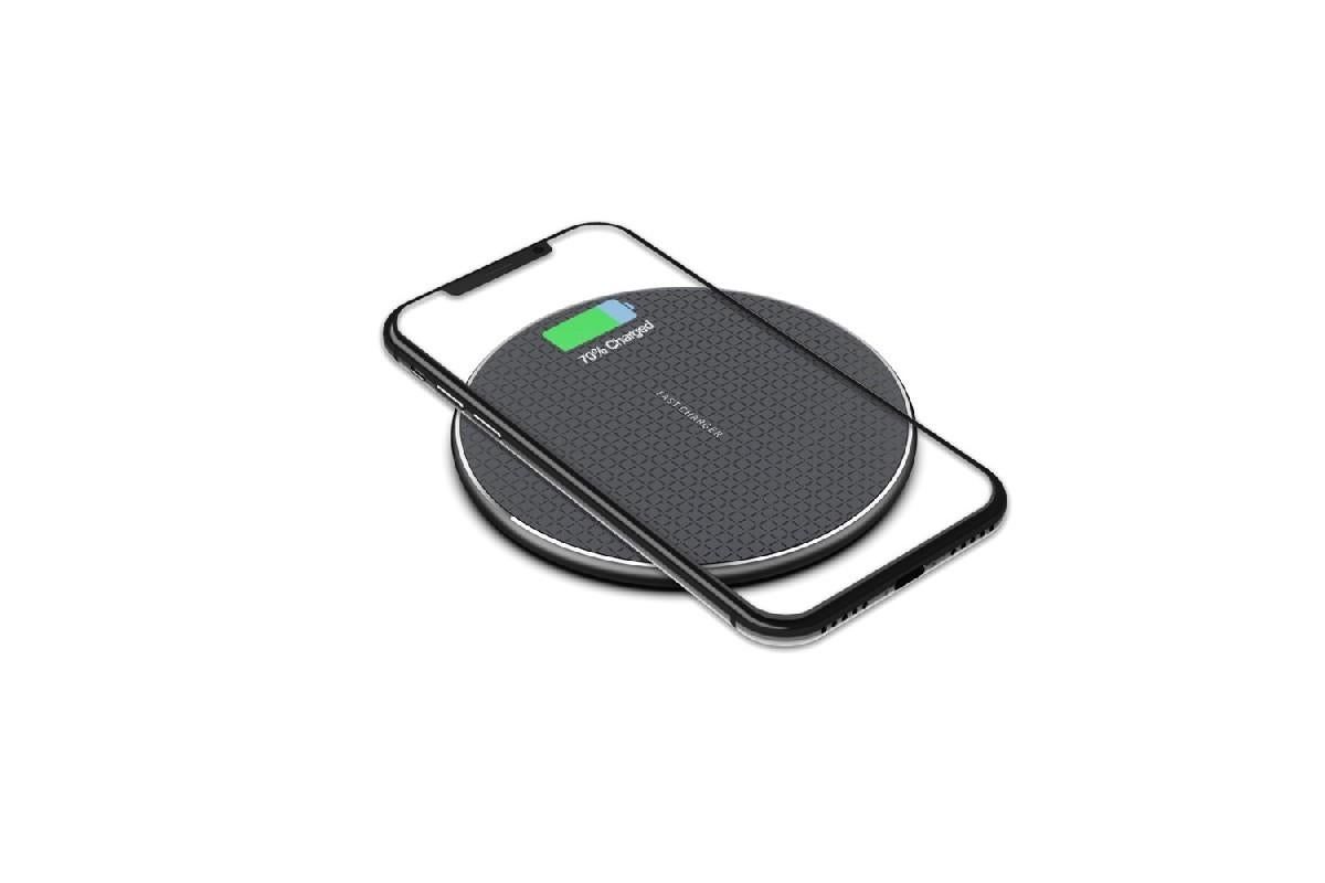 Wireless Fast Charger Smartphone Charger Qi Charging for Apple, Samsung and Smart Phones (Black) - Image 4