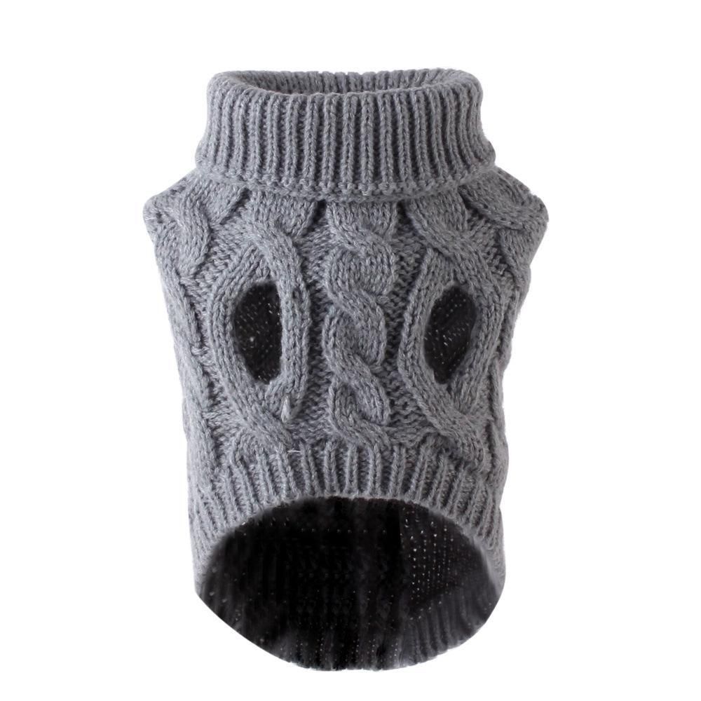 Pet Dog Sweater Pet Turtleneck Knitting Sweater Winter Warmer Clothes Pet Pullover Knitwear - Blue - Image 3