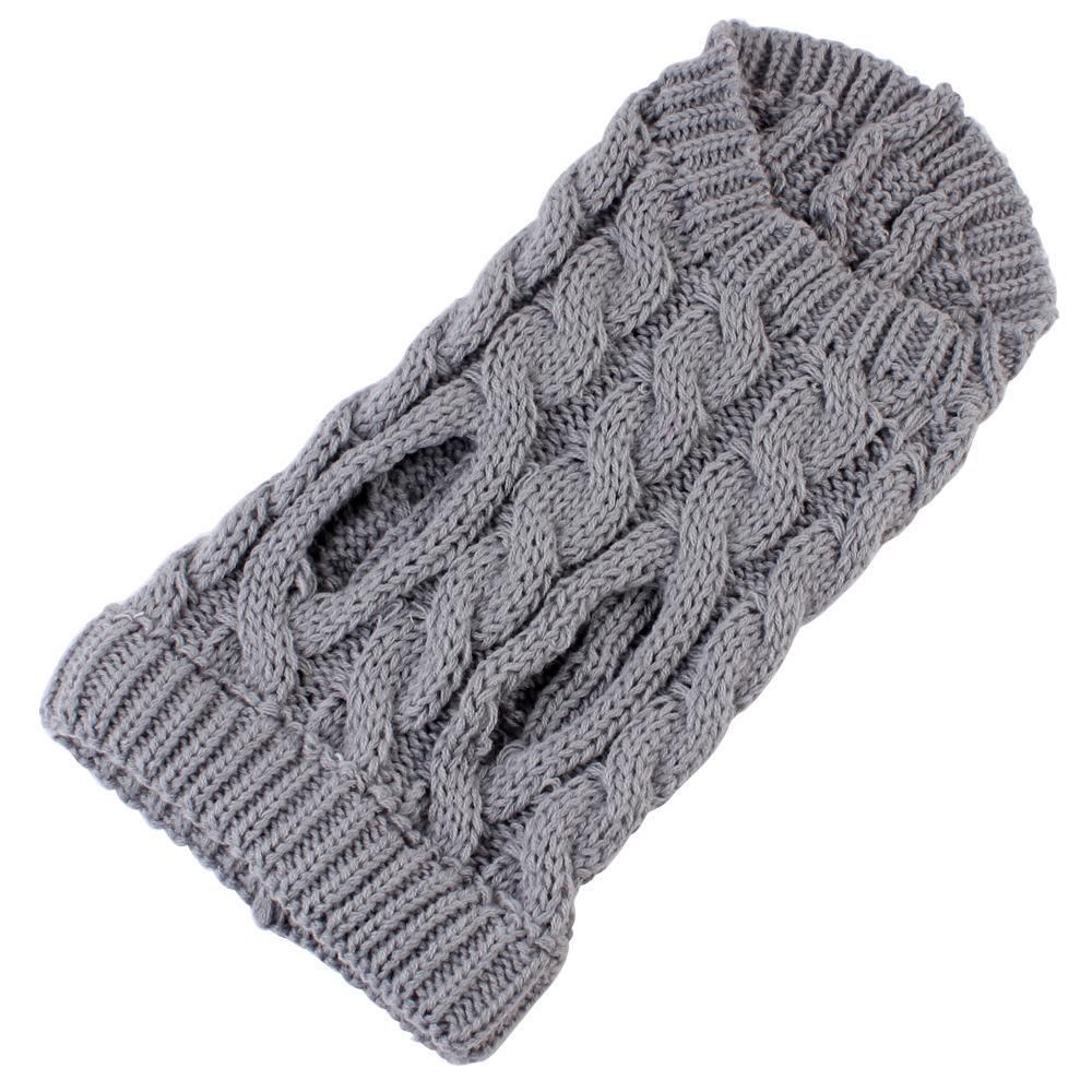Pet Dog Sweater Pet Turtleneck Knitting Sweater Winter Warmer Clothes Pet Pullover Knitwear - Gray - Image 4
