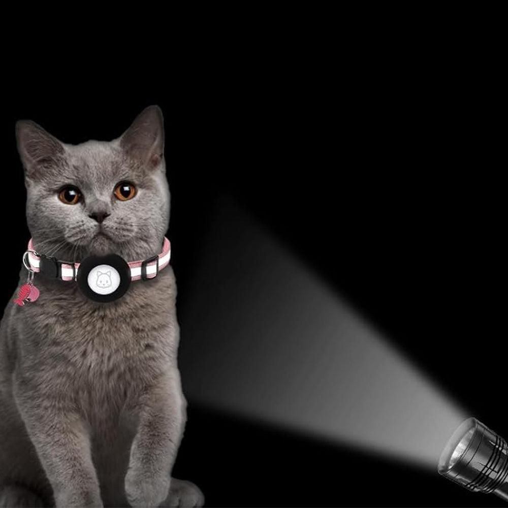 Reflective Cat Collar Compatible with Apple Airtag Adjustable Airtag Holder for Cat Dog Kitten Puppy - Image 4