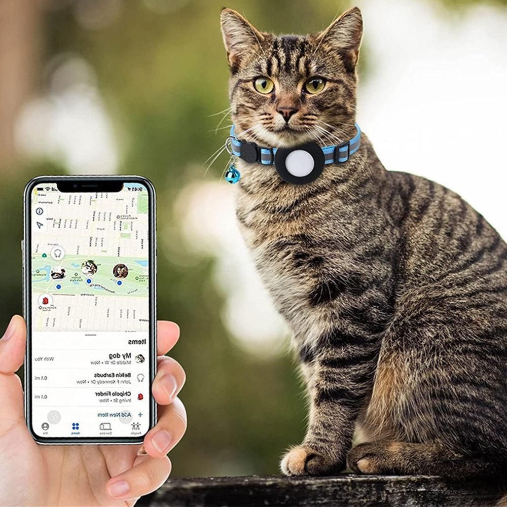 Reflective Cat Collar Compatible with Apple Airtag Adjustable Airtag Holder for Cat Dog Kitten Puppy - Image 2