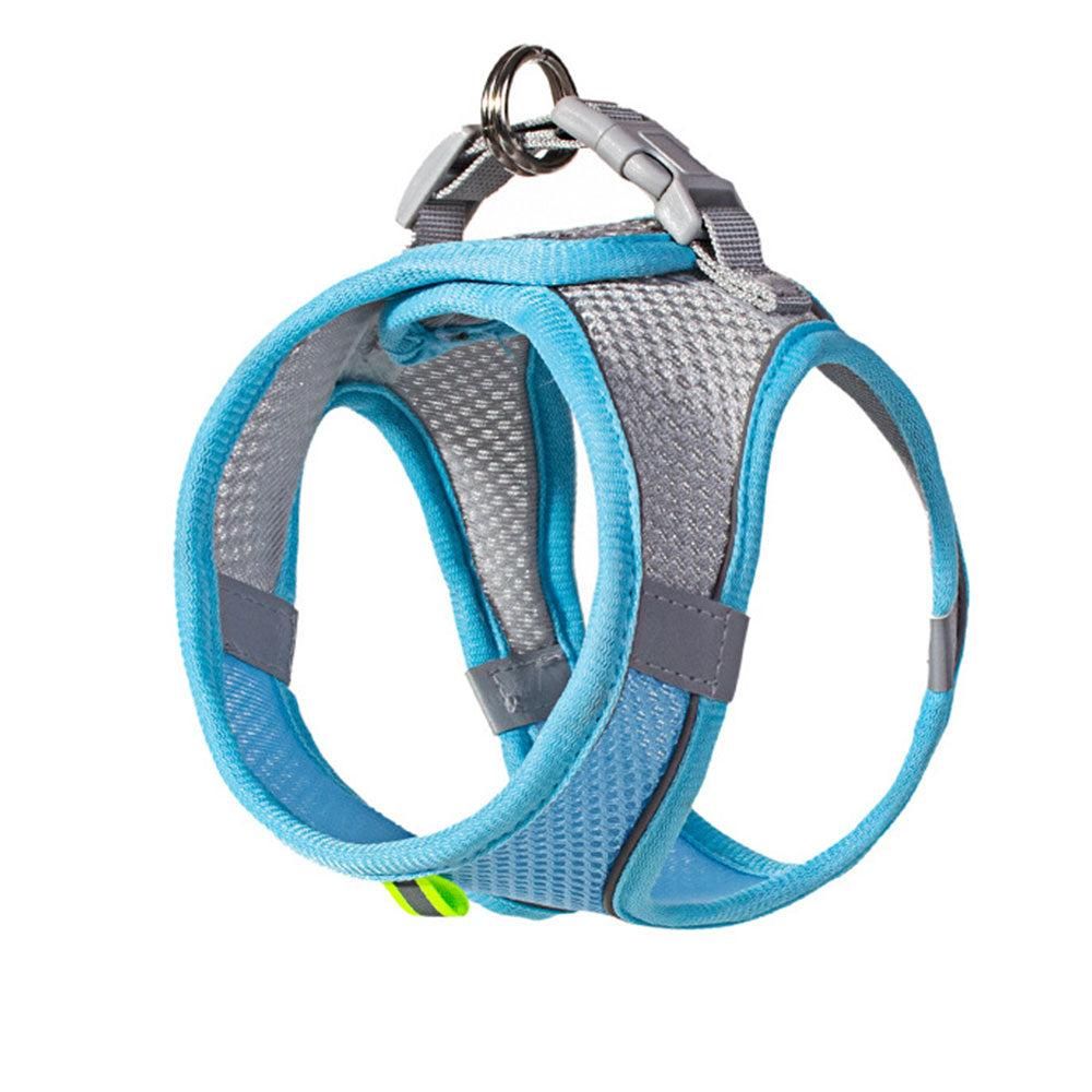 Pet Cat Harness and Leash Set Breathable Vest with Reflective Strip for Kitten Walking Traveling Blue - Image 5