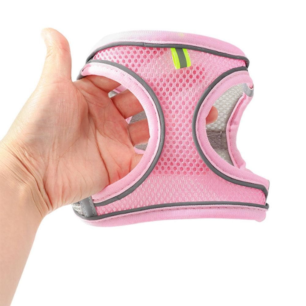 Pet Cat Harness and Leash Set Breathable Vest with Reflective Strip for Kitten Walking Traveling Pink - Image 5