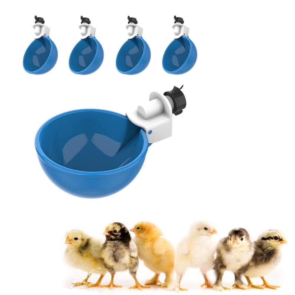 5Pcs Automatic Chicken Waterer Cups Water Feeder for Chicks Duck Goose Blue - Image 1