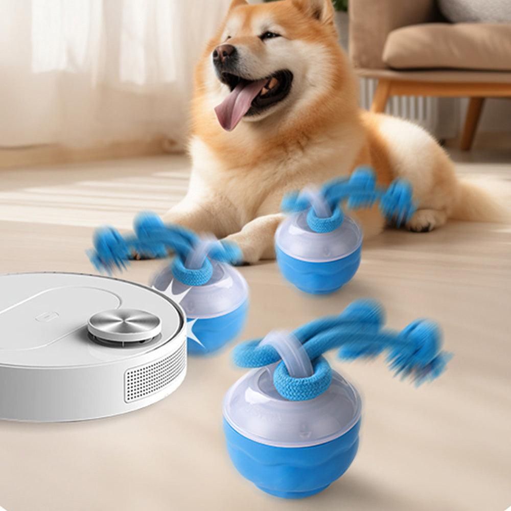 3-Mode Pet Interactive Toys Squeaky Auto Rolling Ball Dog Toy Blue - Image 4