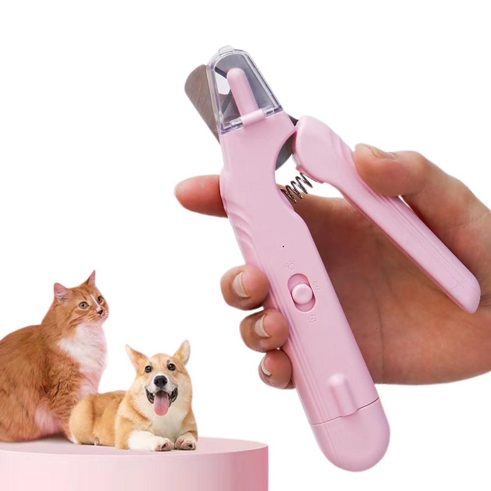 2-in-1 Pet Nail Grinder with LED Lights USB Rechargeable Dog Nail Clippers Cats Claw Trimmer Pink - Image 1