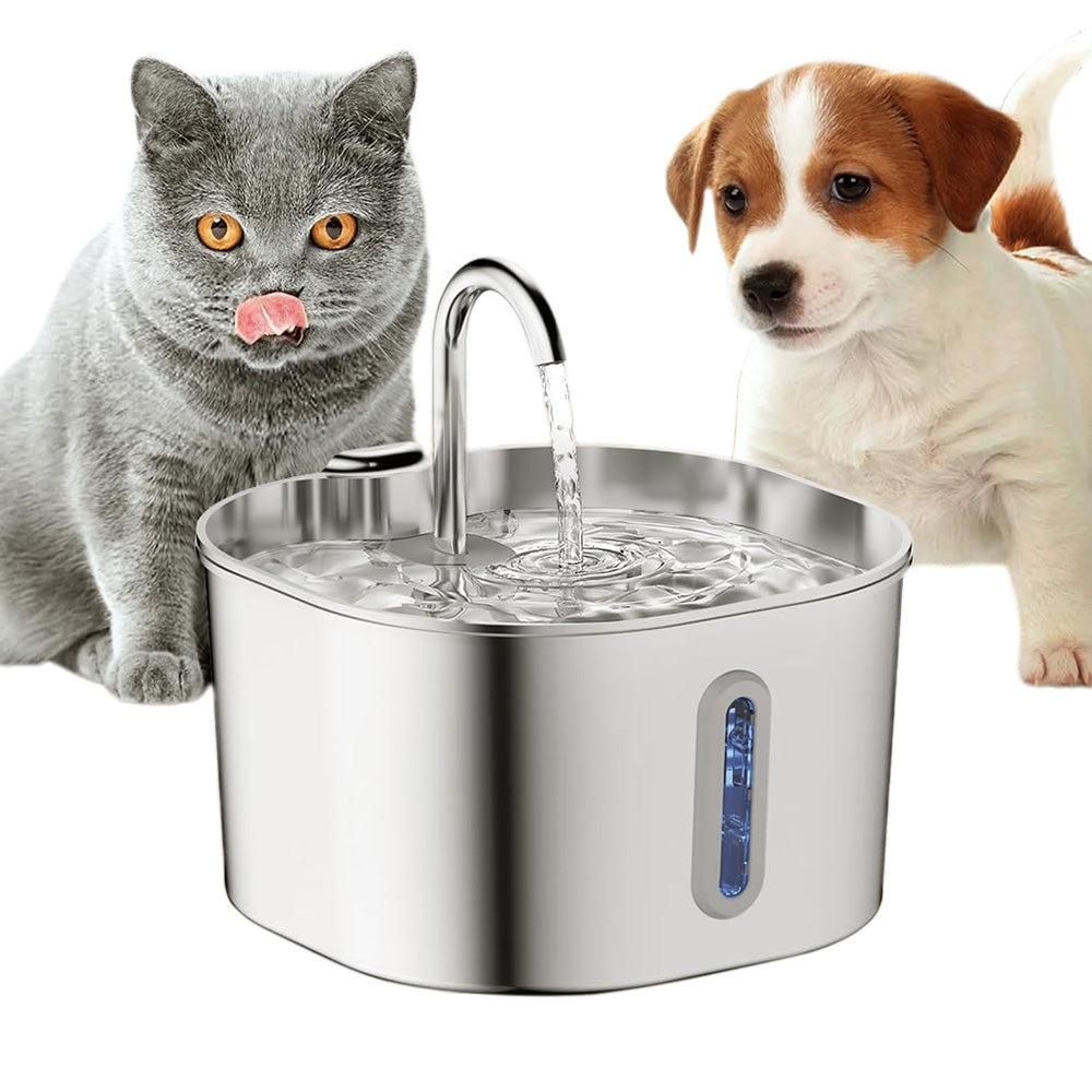 USB 2.2L Stainless Steel Pet Water Fountain for Cats and Small Dogs - Image 1