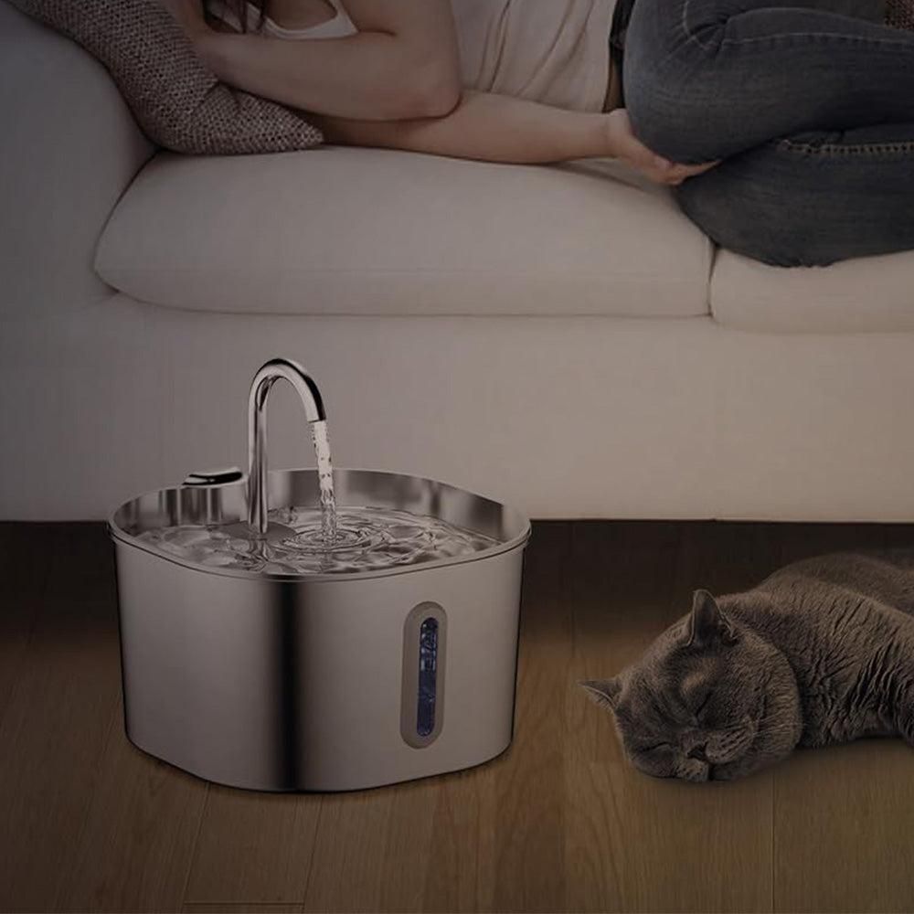 USB 2.2L Stainless Steel Pet Water Fountain for Cats and Small Dogs - Image 2