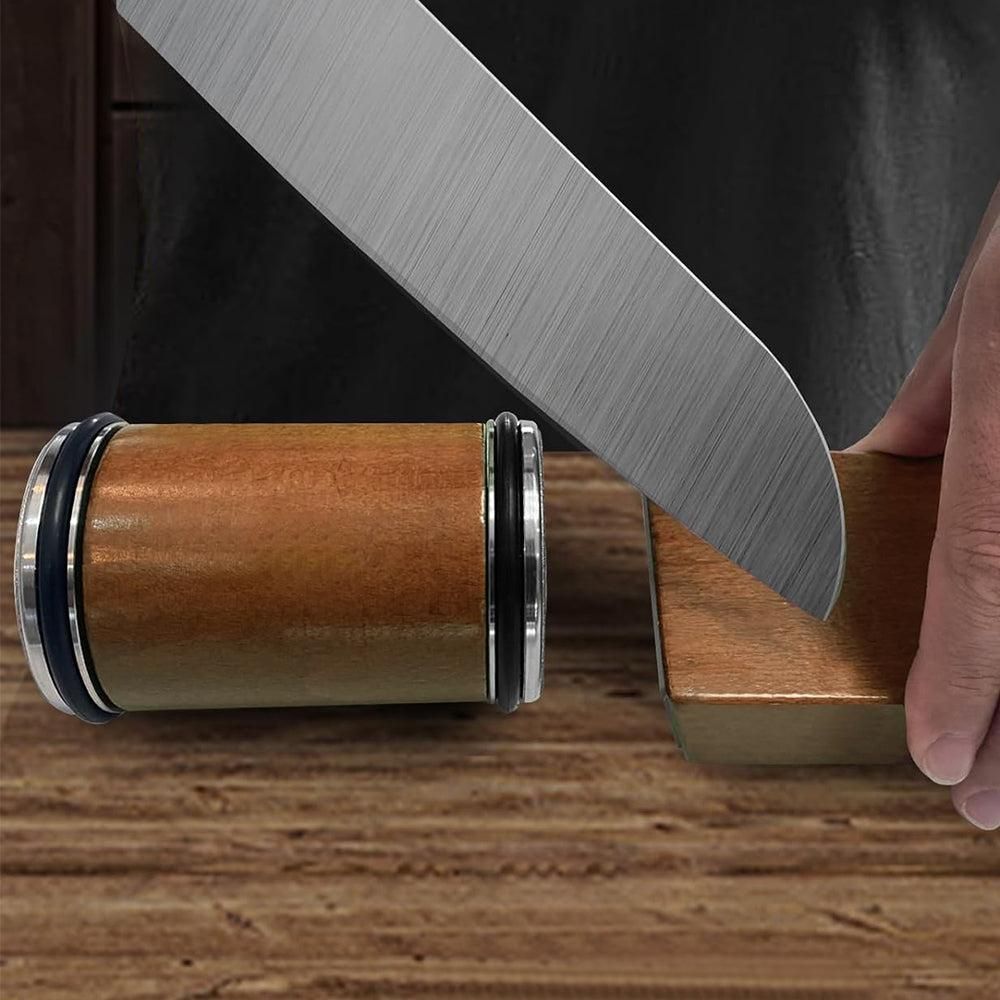 Rolling Knife Sharpener Tool Kit with 15 and 20 Degrees Grinding Angles for Knife Sharpening Brown - Image 3