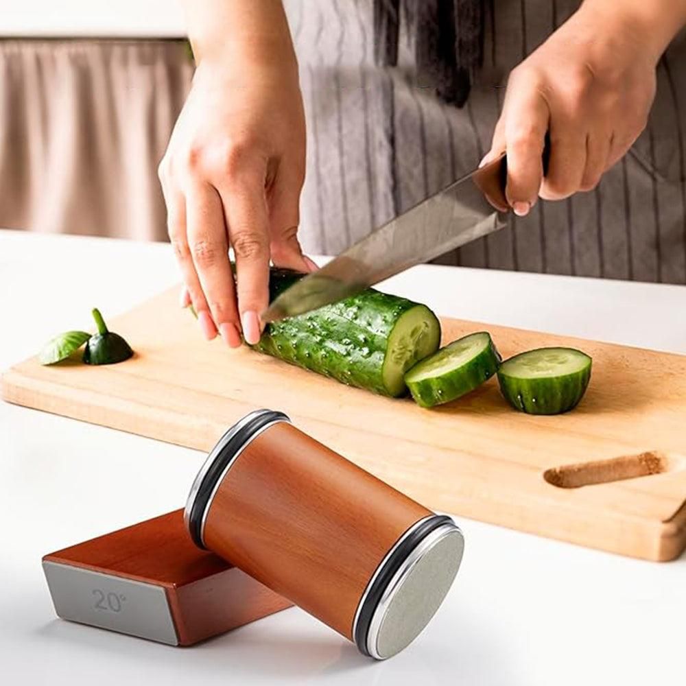 Rolling Knife Sharpener Tool Kit with 15 and 20 Degrees Grinding Angles for Knife Sharpening Brown - Image 6