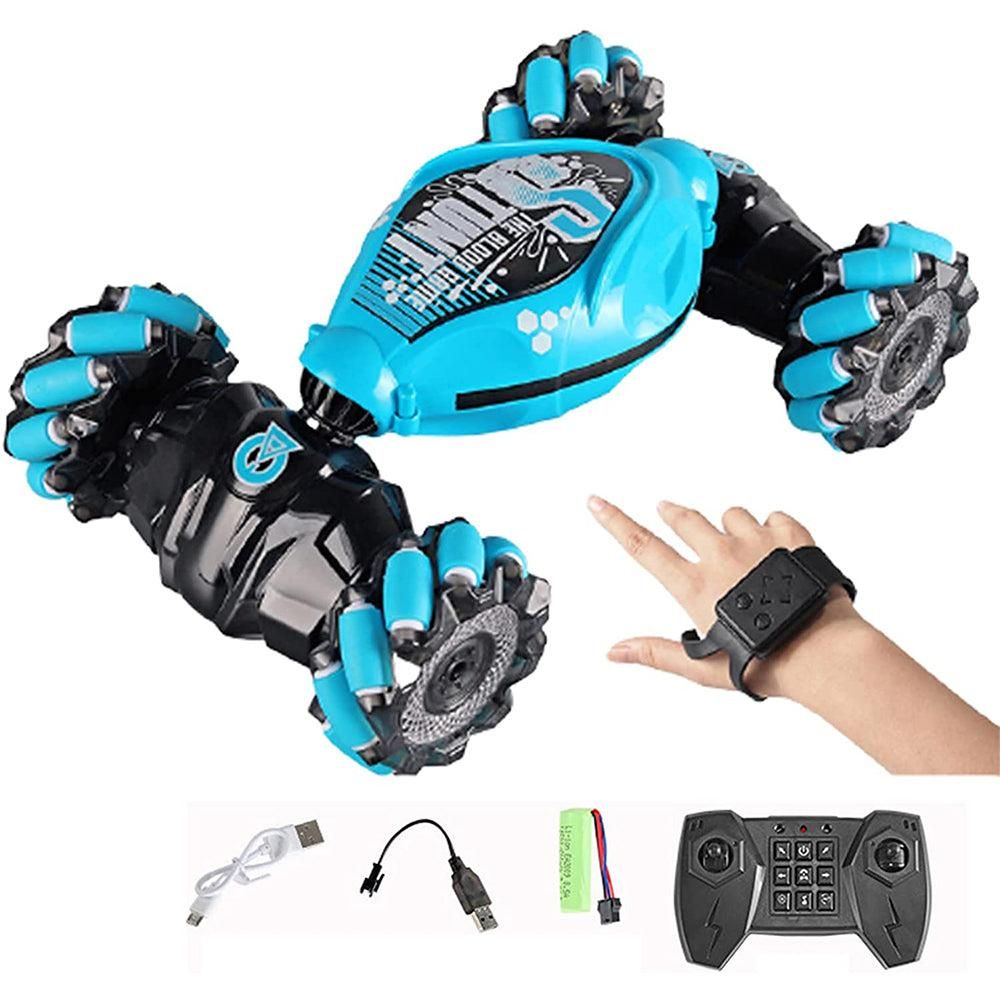 Remote Hand Control Watch Gesture Sensor Twist Car Toy USB charging Car Toy -Blue - Image 1