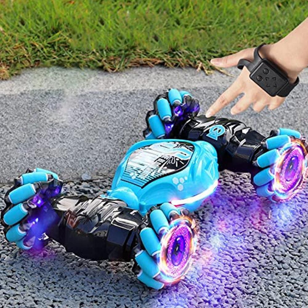 Remote Hand Control Watch Gesture Sensor Twist Car Toy USB charging Car Toy -Blue - Image 4