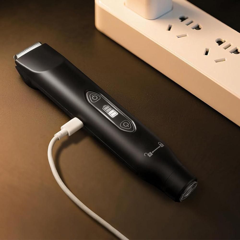 3-in-1 Electric Shaver & Nose Hair Trimmer for Face & Body Black - Image 3